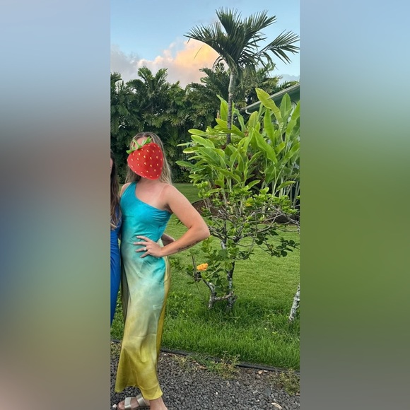 ZARA- ASYMMETRICAL SATIN EFFECT TIE DYE DRESS- M - Picture 4 of 4